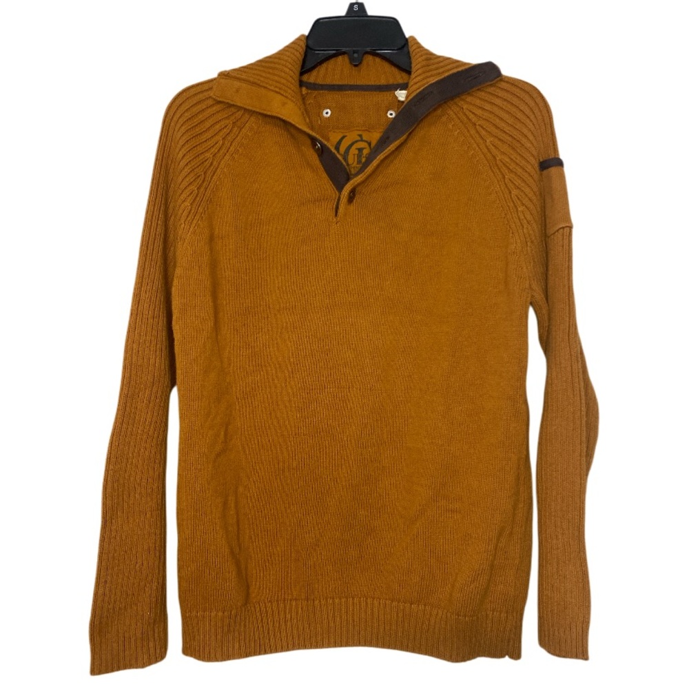 Guess Men’s Brown Button Neck Sweater Long Sleeve Knit - Size S